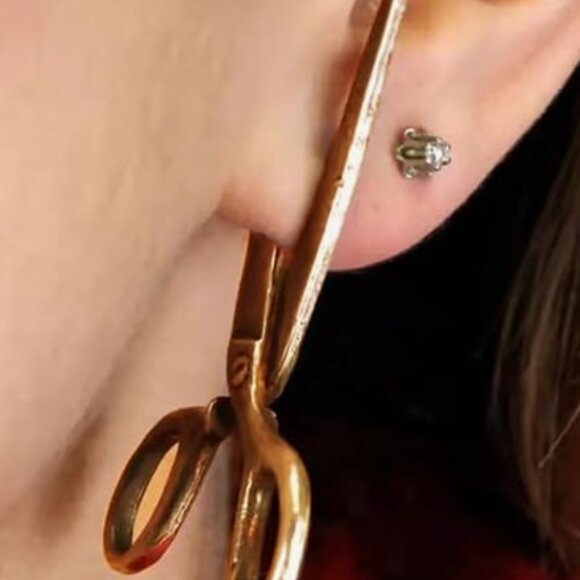 Anthropologie Jewelry - Vintage Gothic Scissors Stud Earrings – Luxury Halloween Earrings